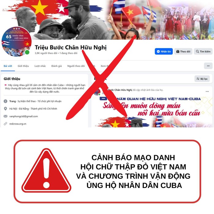 Hội Chữ thập đỏ Việt Nam cảnh báo hiện tượng trang Facebook giả mạo nhằm trục lợi