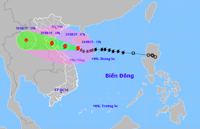Dự báo hướng di chuyển của bão số 5