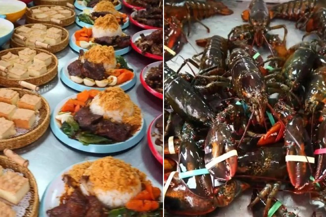 Có bữa trẻ được ăn tôm hùm, cua huỳnh đế, bào ngư. Ảnh: Sohu