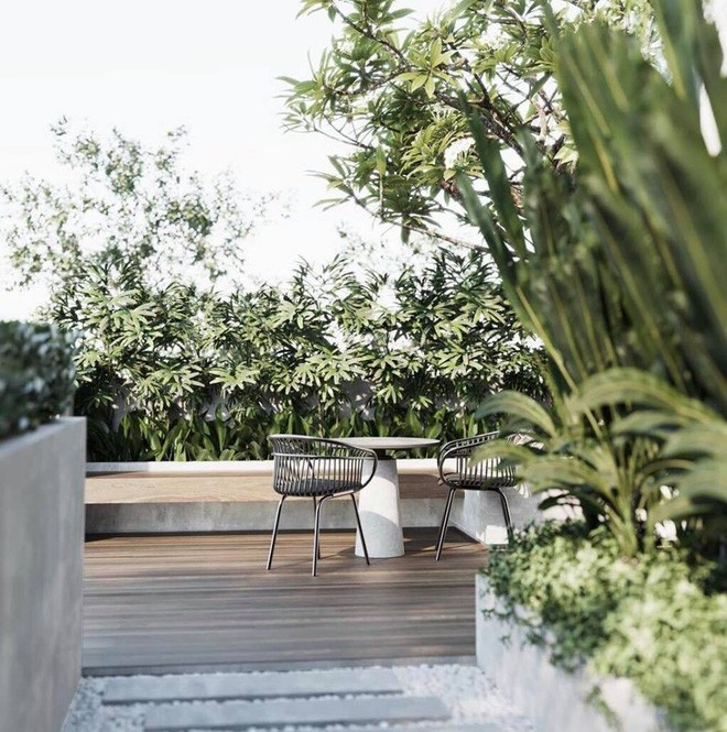 Lối đi lãng mạn hơn nhờ trải sỏi trắng. Ảnh: FBNV