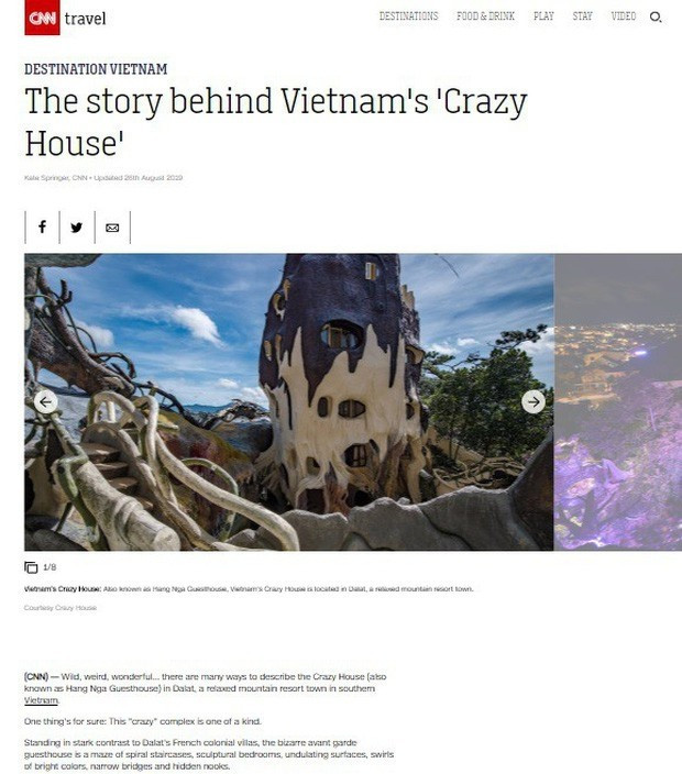 Đáng chú ý, công trình mang kiến trúc kỳ lạ này từng xuất hiện hẳn trên một bài viết riêng của trang CNN nổi tiếng nước Mỹ. Ảnh chụp màn hình