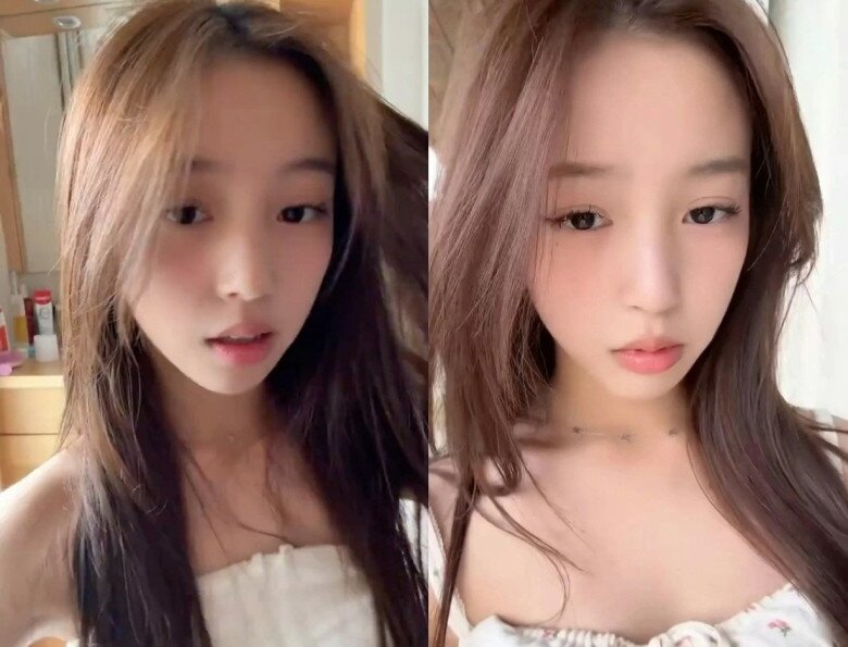 Cô bé được khen càng ngày càng giống bố.