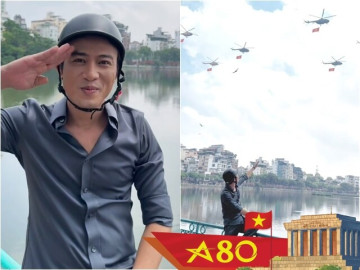 Doãn Quốc Đam đang quay vội bỏ đoàn ngắm dàn trực thăng diễn tập A80, Thu Quỳnh trầm trồ: Sĩ hết đời