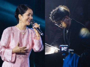 Con trai Hà Kiều Anh đệm đàn cho diva Hồng Nhung hát Cho con