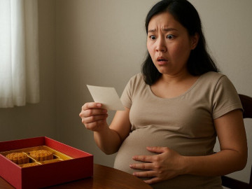 Bên trong hộp bánh trung thu chồng mang về, tôi lặng người vì thấy kèm theo tờ giấy nhỏ