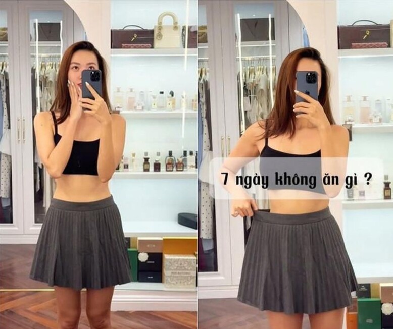 Á hậu Kim Duyên khoe thành quả giảm được 4kg chỉ sau một tuần nhịn ăn.