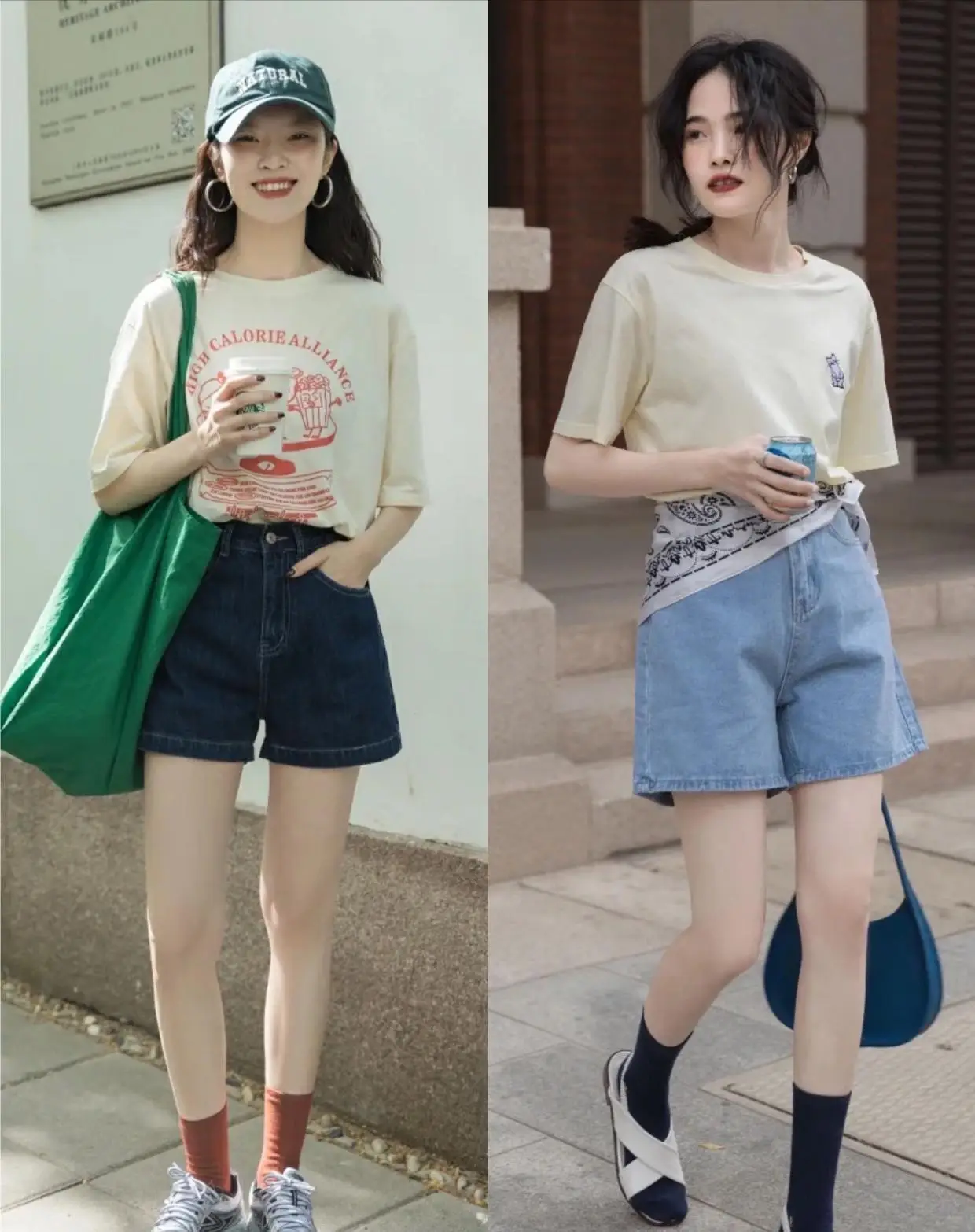 Kết hợp cùng áo phông trắng đơn giản, bạn sẽ có ngay set đồ sạch sẽ, tươi mới và cực kỳ trẻ trung, hoàn hảo cho những buổi dạo phố hay chuyến du lịch thư giãn.