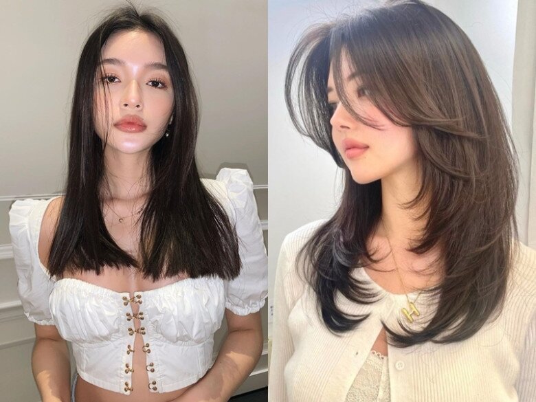 Tóc lửng phù hợp với những cô nàng có chiều cao trung bình giúp tổng thể cao ráo hơn. 