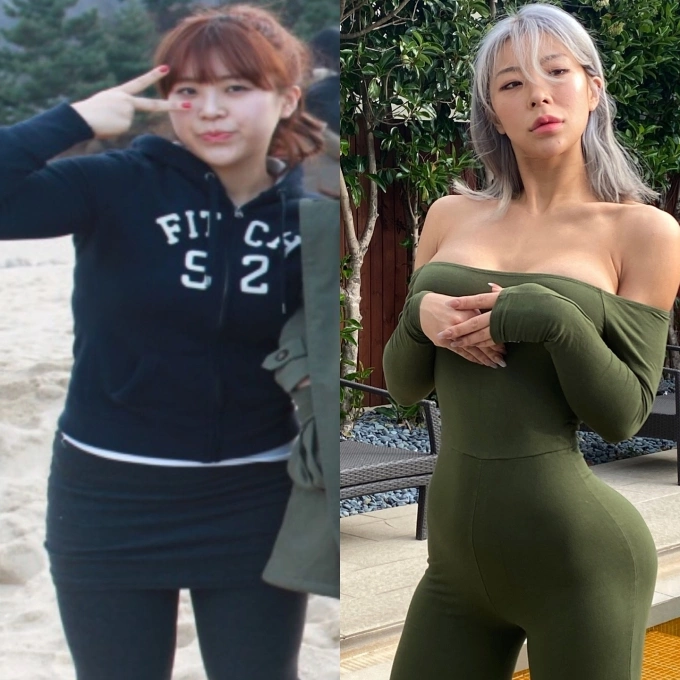 Yoonji từng có thân hình mũm mĩm, thừa cân suốt nhiều năm, trước khi lột xác ngoạn mục để sở hữu vóc dáng nóng bỏng và nuột nà như hiện tại.