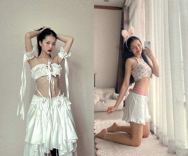 Cô nàng có body nuột nà với vòng eo nhỏ nhắn.