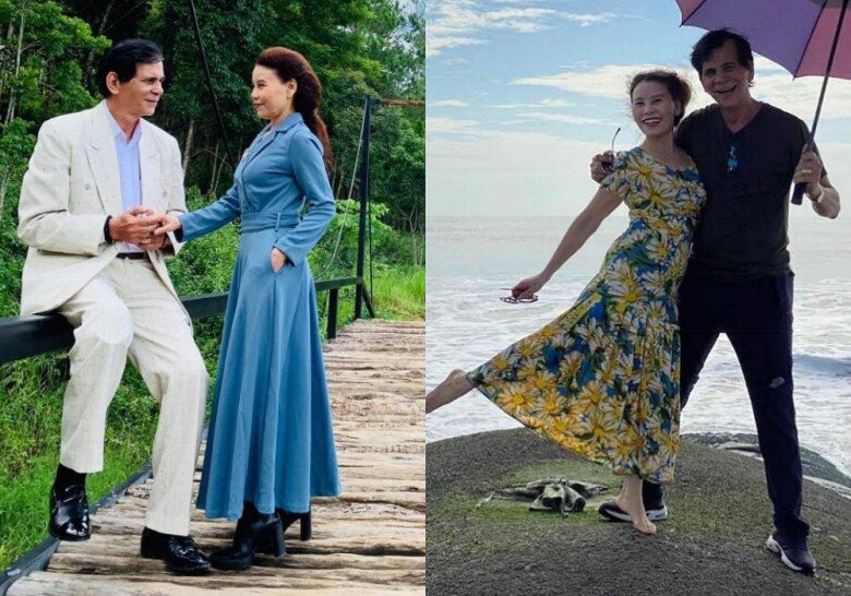 Hai vợ chồng thường xuyên đi du lịch cùng nhau và không ngại trao nhau những cử chỉ tình cảm không thua kém vợ chồng con gái.