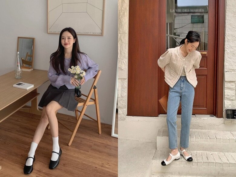 Đừng chọn giày Mary Jane gót quá cao sẽ gây đau khi đi lại nhiều, nên chọn gót thấp để tôn dáng mà thoải mái hơn.