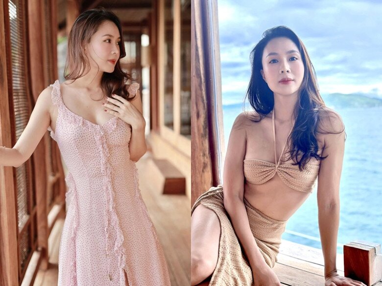 Hồng Diễm có làn da khỏe khoắn săn chắc cùng body nuột nà.