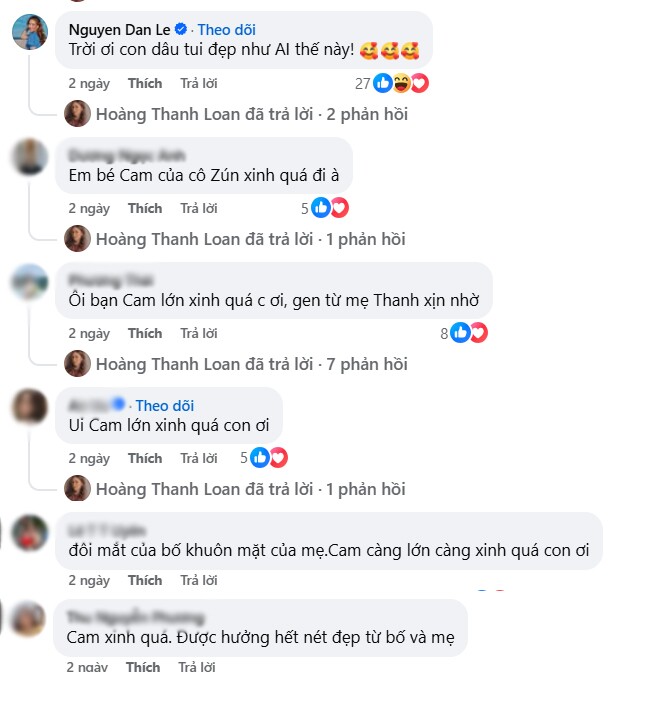 Cô bé được khen ngợi thừa hưởng nét đẹp từ cả bố và mẹ.