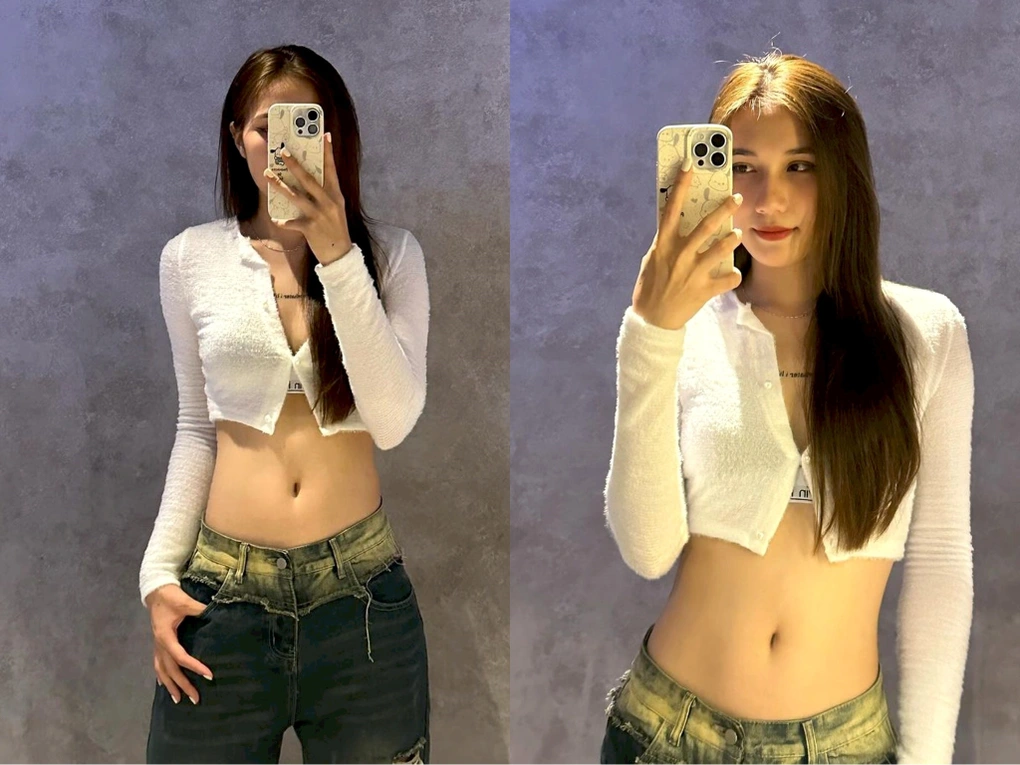 Lan Vy tự tin khoe body nuột nà với vòng eo nhỏ nhắn trong trang phục đời thường.