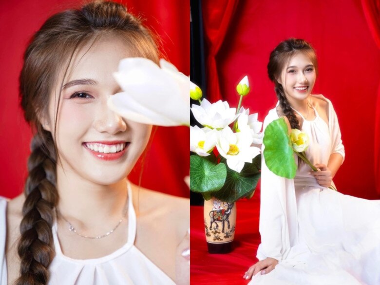 Lan Vy được khen có thần thái rạng rỡ, xinh không kém hot girl, hoa hậu.