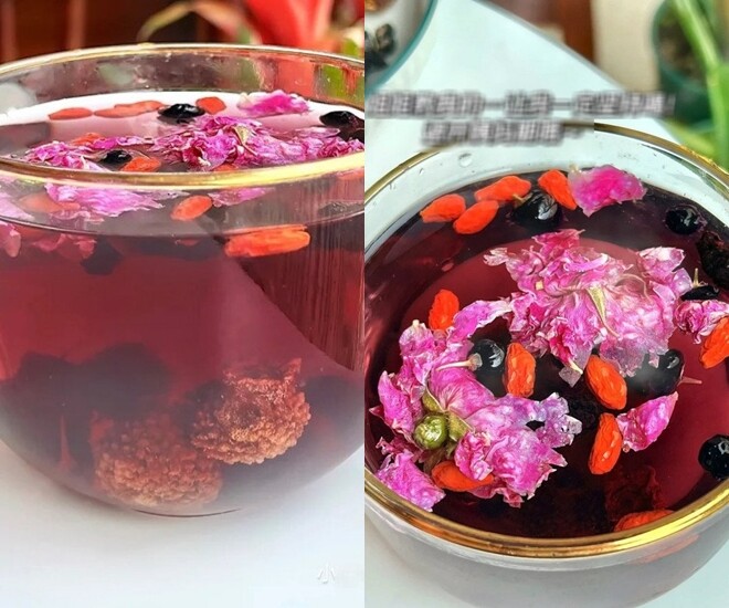 Cô gái trẻ học lỏm từ mẹ công thức làm một loại trà làm đẹp có hiệu quả tái tạo da cao, nhất là đối với những người thường xuyên thức khuya.