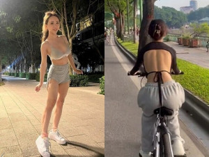 Gái xinh vô tư diện mốt hở bạo bó sát như đồ ngủ ra đường tập thể dục khiến dân tình ngao ngán