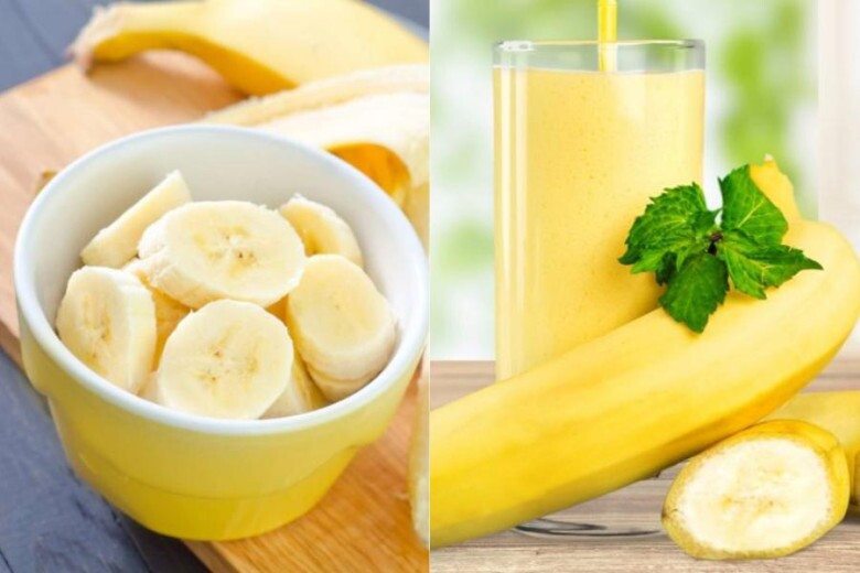 Dùng chuối có thể giúp giảm sưng mắt.
