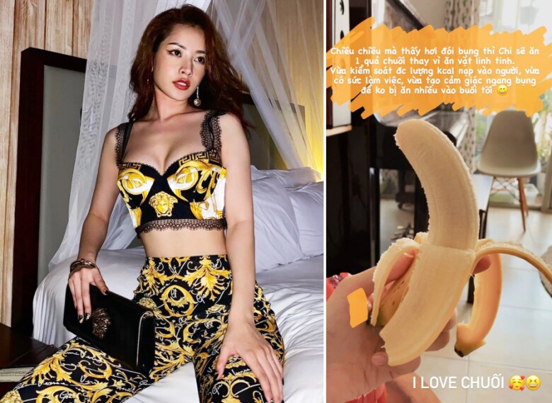 Chi Pu ăn chuối thay các món ăn vặt nhiều calo khác.
