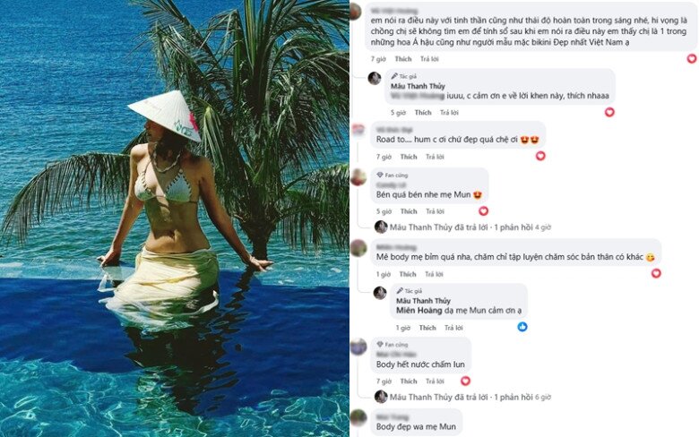 Dân mạng còn cho rằng cô là một trong những nàng hậu mặc bikini đẹp nhất Việt Nam.