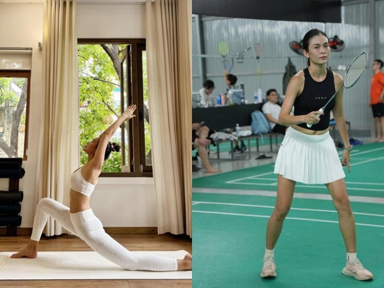 Mâu Thủy có niềm đam mê với thể thao và tích cực tham gia nhiều bộ môn như yoga, cầu lông để giữ dáng.