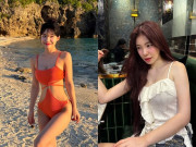 Đẹp - Ngắm "nữ thần cổ vũ" khoe dáng nét căng với bikini trên biển