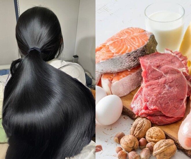 Các thực phẩm giàu protein giúp tóc phát triển, giảm gãy rụng.