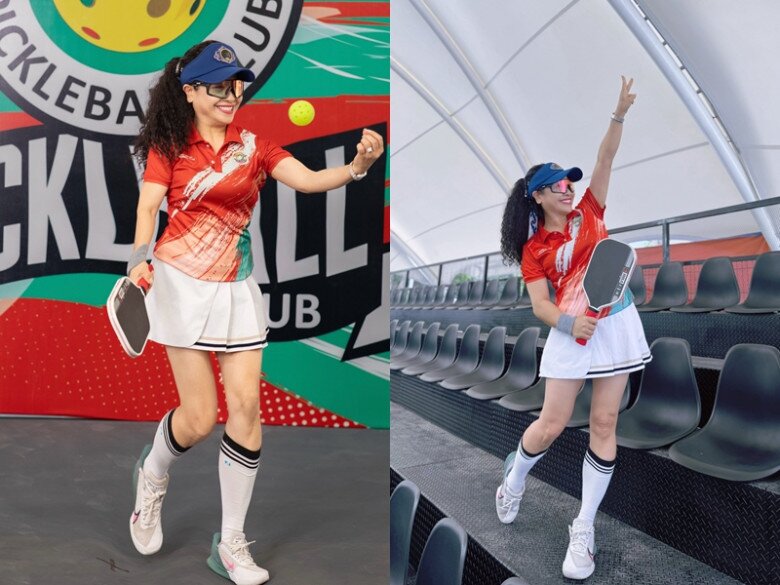 Nữ nghệ sĩ có niềm yêu thích với bộ môn pickleball.
