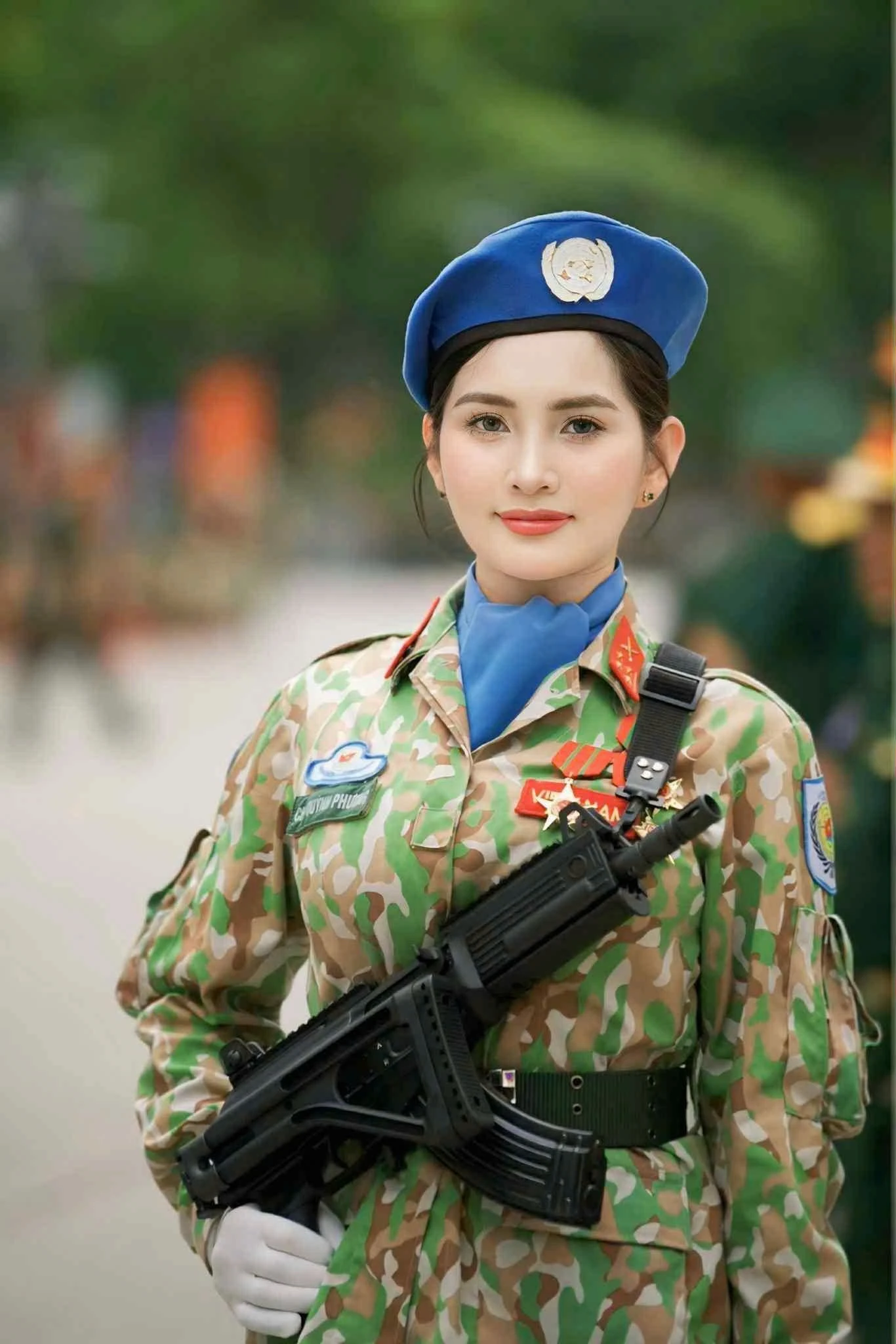 Trung úy Chu Quỳnh Phương cho biết sự kiện A80 cũng là lần đầu tiên cô được tham gia nhiệm vụ diễu binh, diễu hành.