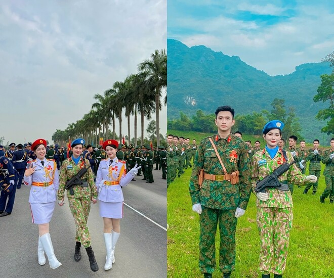 Quỳnh Phương khoe sắc bên các mỹ nữ, soái ca cũng tham gia diễu binh.