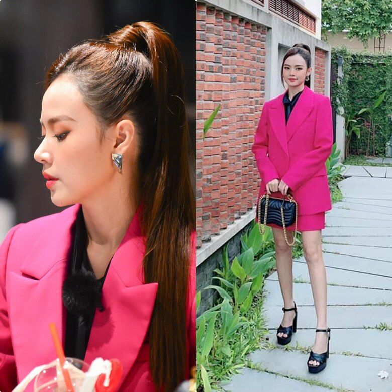 Chị em có thể mặc đồng bộ màu sắc áo khoác với quần/váy, không tham lam mix quá nhiều tông màu trên 1 outfit sẽ khiến rối ren cho mắt người nhìn. Midu thường chỉ mix 2-3 gam màu tối giản.