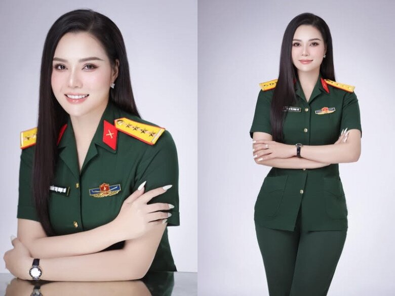 Nữ Thiếu tá có gương mặt thanh tú, làn da trắng và nụ cười đẹp mê người.