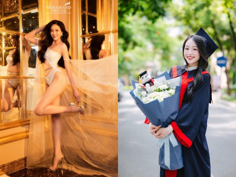 Thu Trà có chiều cao nổi bật và học vấn không phải dạng vừa.