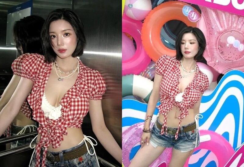 Cái tên Kwon Eun Bi tiếp tục làm dậy sóng mạng xã hội sau màn trình diễn bốc lửa tại WATERBOMB SEOUL 2025. Diện áo caro đỏ phối bikini và quần short ngắn, nữ thần tượng không chỉ khoe trọn thân hình nóng bỏng mà còn “càn quét” MXH bằng loạt khoảnh khắc quyến rũ.