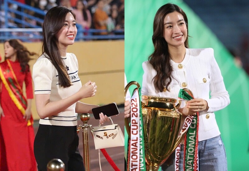 Trước đó, Đỗ Mỹ Linh thường xuyên xuất hiện tại sân Hàng Đẫy để cổ vũ bóng đá cùng gia đình chồng. Người đẹp vốn nổi tiếng với phong cách thanh lịch, nhã nhặn nên càng gây chú ý khi vướng vào tình huống này.