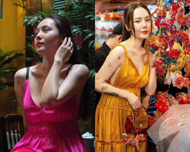 Một điểm thú vị trong phong cách của Phương Linh là thói quen mua đồ theo lố. Nữ ca sĩ đặc biệt yêu thích váy maxi hai dây và không ngần ngại sắm liền một lúc nhiều màu để tha hồ diện mỗi dịp du lịch
