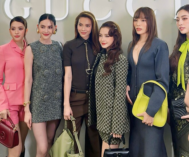 Chi Pu lọt thỏm giữa dàn mỹ nhân tại sự kiện thời trang.