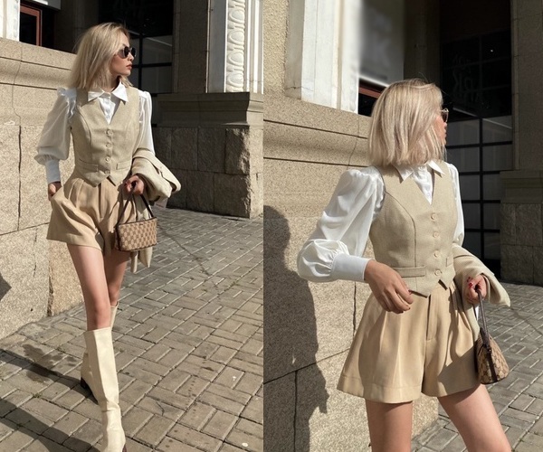 Nếu là cô nàng yêu thích sự cổ điển, retro thì việc phối gile vest với áo sơ mi sẽ không làm bạn cảm thấy thất vọng.