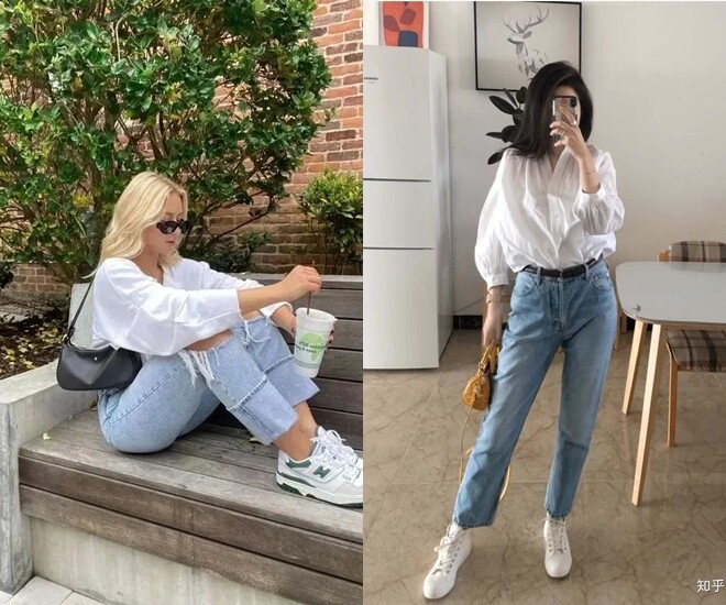 Giày thể thao trắng không còn là lựa chọn tối ưu nhất khi phối với quần jeans.