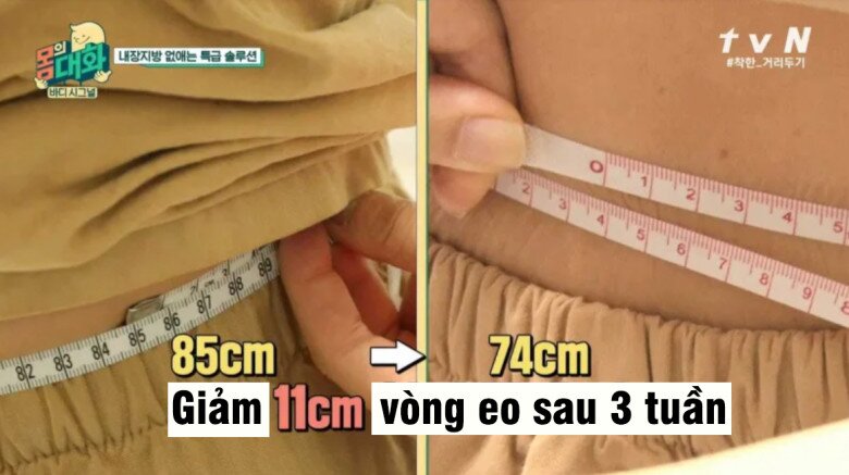 Vòng eo cũng thu nhỏ rõ rệt.