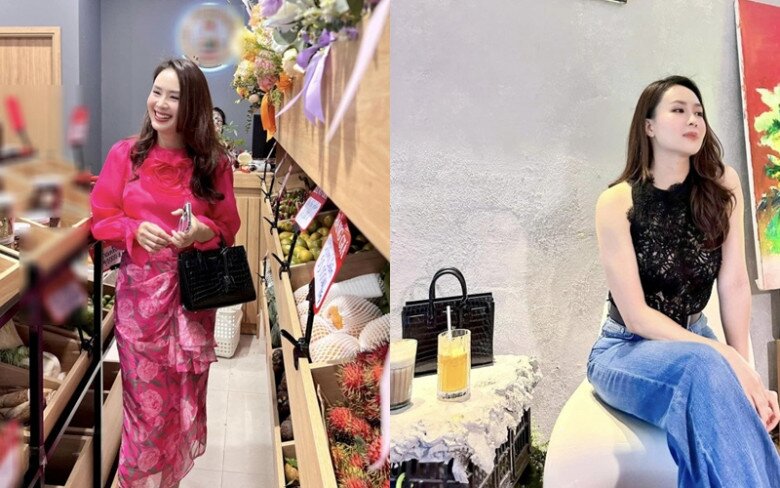 Điển hình như chiếc túi da cá sấu trên tay cô chính là “người bạn đồng hành” quen thuộc, từng xuất hiện khi cô kết hợp phong cách colorblock với váy hồng rực rỡ và chiếc túi đen sang trọng.