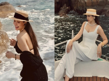 Đi biển sang chảnh như nàng "dâu hào môn" Phanh Lee