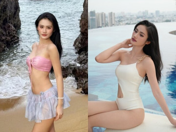 Ý Nhi diện bikini chẳng khoe vòng 1 vẫn hút mắt người nhìn vì vũ khí ngầm trên cơ thể