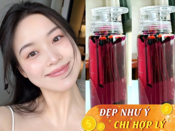 Bỏ uống trà sữa, cô gái học mẹ uống loại nước đỏ ngầu giúp tái sinh làn da cú đêm căng mịn như đi spa mỗi ngày