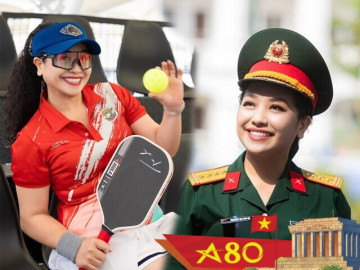 Nhan sắc đời thường trẻ trung của nữ tướng sân cỏ mang hàm Đại tá làm Tổng đạo diễn khối nghi trượng A80