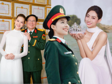 Hoa, á hậu là con nhà nòi tại A80: Thừa hưởng gen trội từ phụ huynh quân nhân, sớm thành mỹ nhân với chiều cao khủng