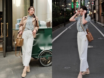 Lương Thùy Linh diện giày lười của giới tỷ phú vi vu khắp nơi