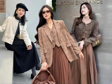 Bí quyết phối áo khoác cùng váy mùa thu giúp nàng mét rưỡi tránh bị nuốt dáng, tôn chiều cao và thời thượng