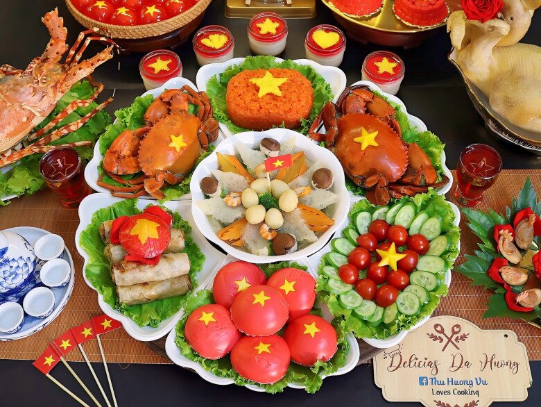 Mâm lễ mặn đủ món ngon và hấp dẫn.